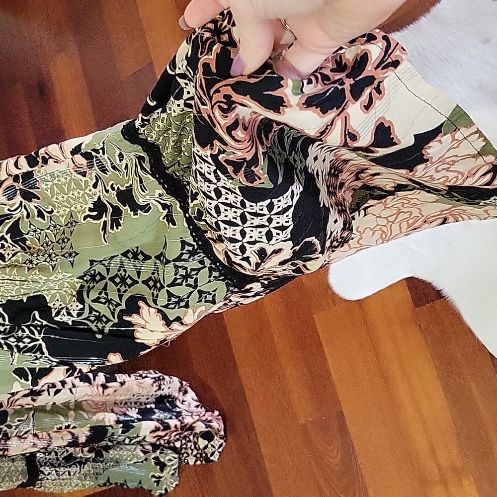 Boho Floral Strapless Jumpsuit M - Picture 4 of 7